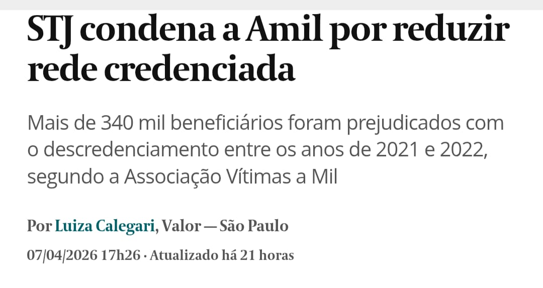 STJ condena a Amil por reduzir rede credenciada